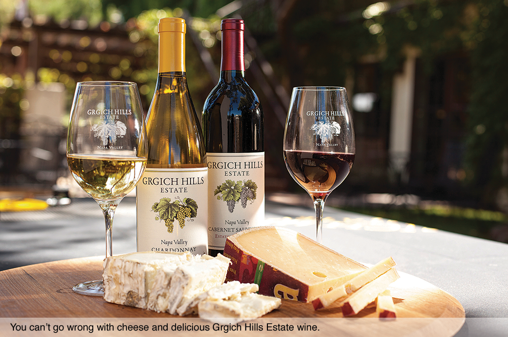 You cant go wrong with cheese and delicious Grgich Hills Estate wine.