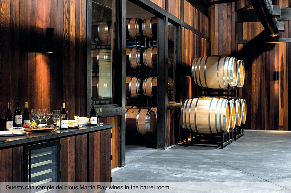 Guest can sample wines in the barrel Martin Ray room