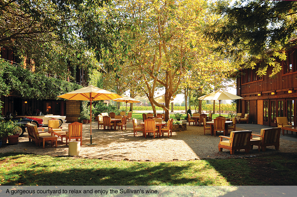 A gorgeous courtyard to relax and enjoy the Sullivan's wine.