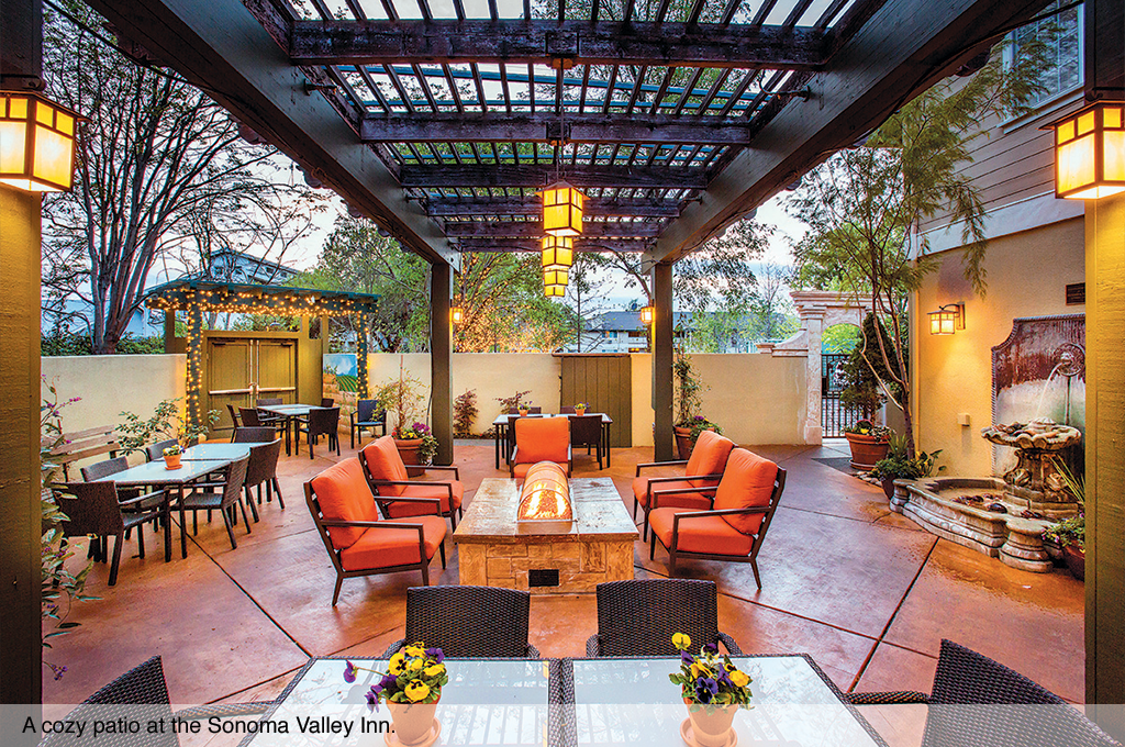 A cozy patio at the Sonoma Valley Inn.
